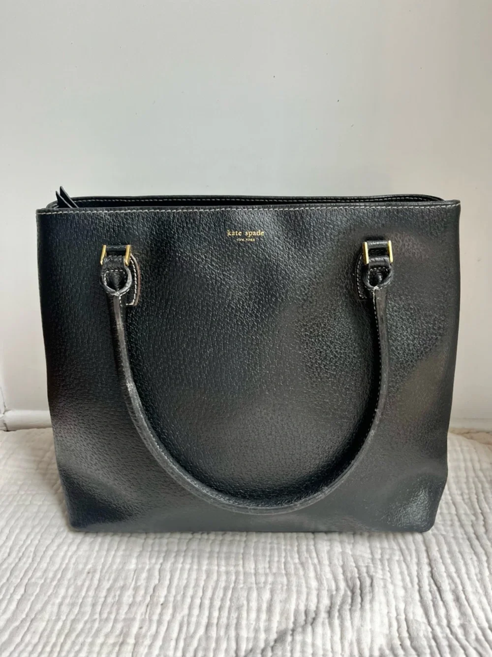 Kate Spade Vintage Y2K Black Leather Sam Handbag Purse Made in Italy